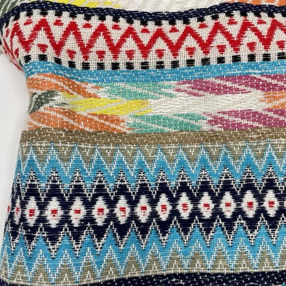 Ivy Jane Colorful Serape Poncho Shirt Boho Fringe Aztec Blanket L Western Mexico - Picture 6 of 8